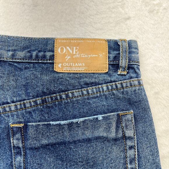 One x One Teaspoon Low Waist Bonita Raw Hem Distressed Jean Shorts Sz 28 - Picture 9 of 9
